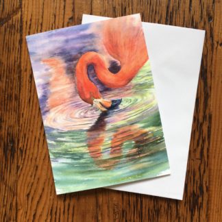 Flamingo Reflections - Greetings Card