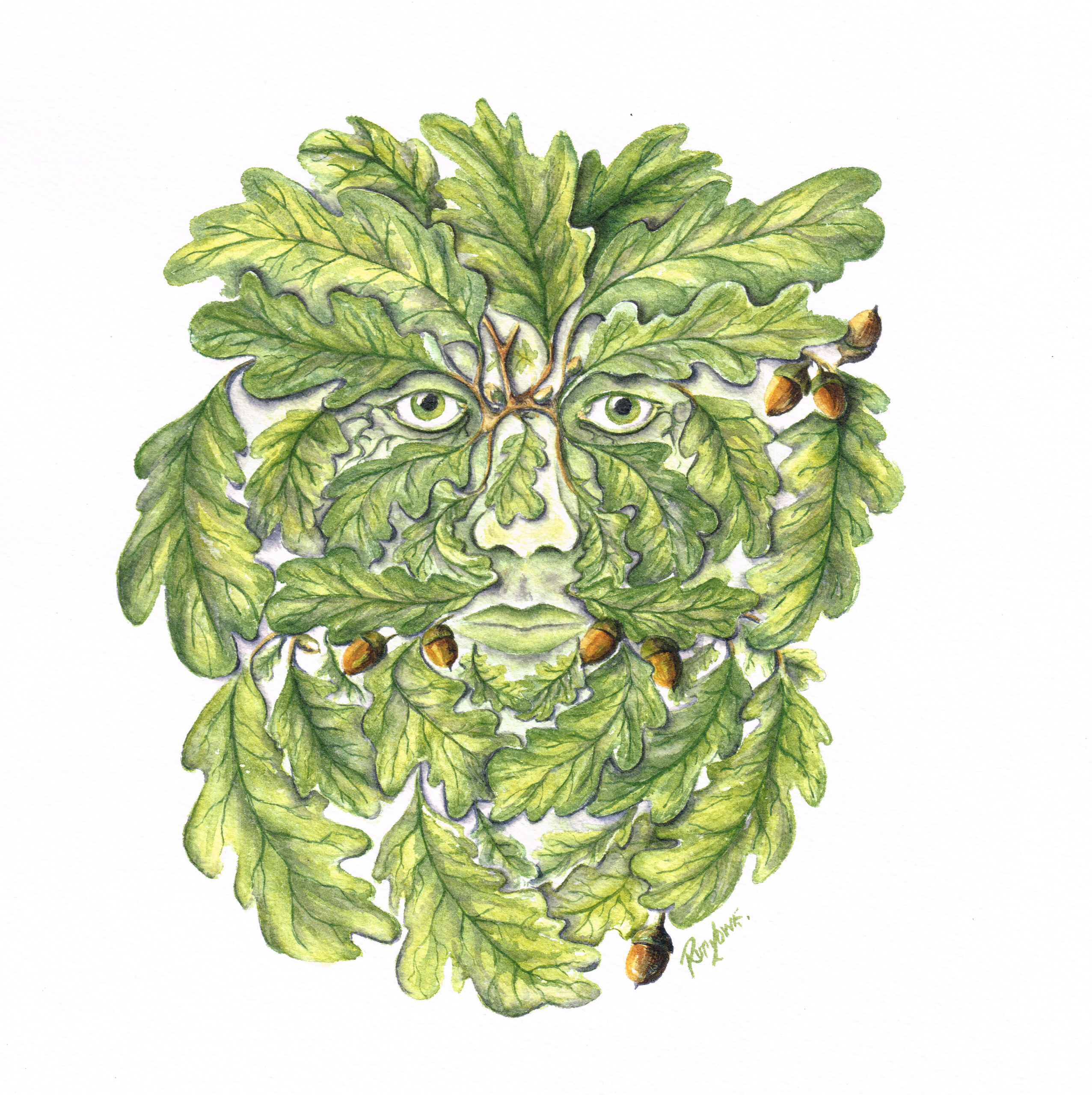 Greenman 9x9" Print